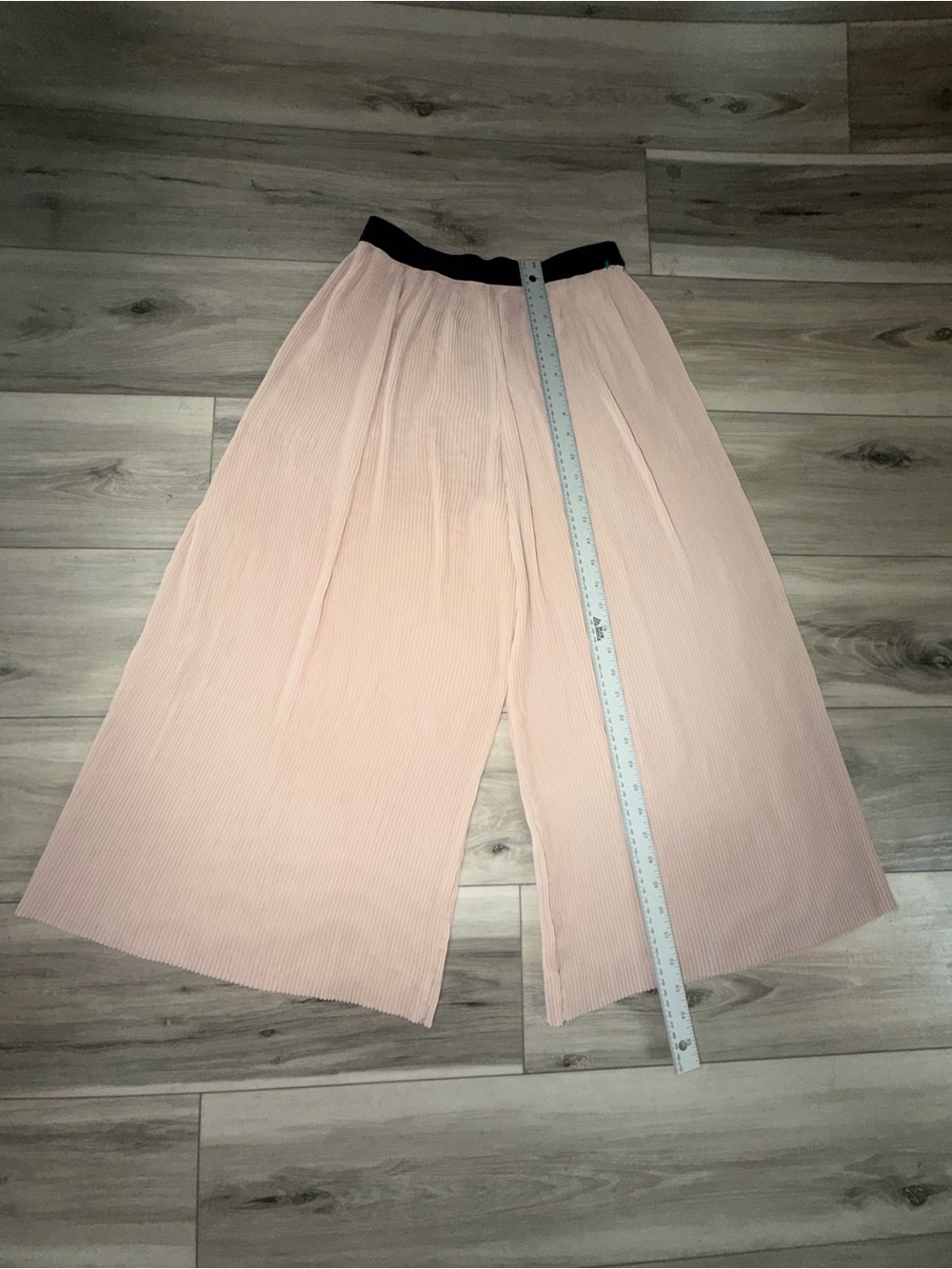 Zara Basic Pink Pleated pants with Black Waistband